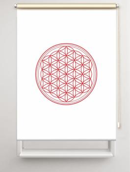 Rollo Blume des Lebens red  blanco - Sichtschutz Extartiqe